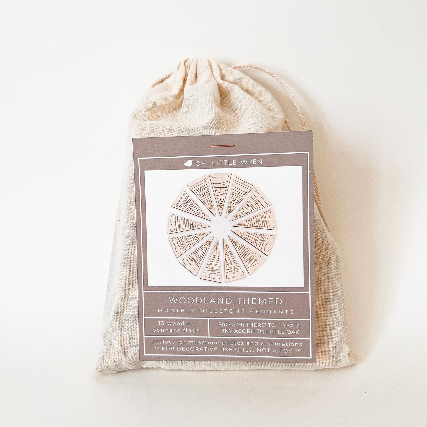 Woodland themed monthly milestone pennants