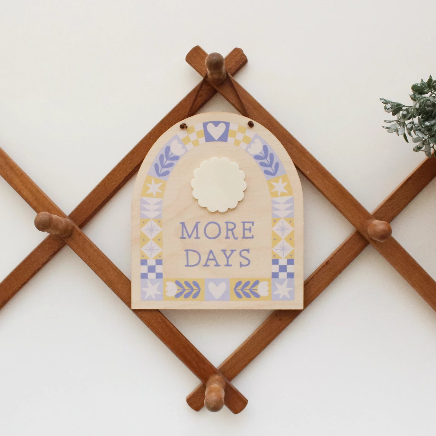 More Days Countdown Sign - All Occasions, Reusable Wooden Dry Erase Calendar for Kids and Families