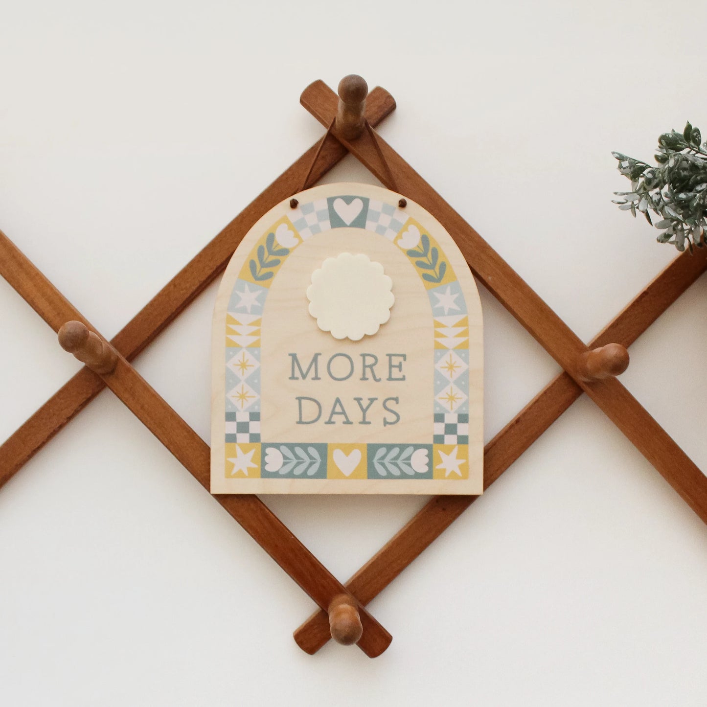 More Days Countdown Sign - All Occasions, Reusable Wooden Dry Erase Calendar for Kids and Families