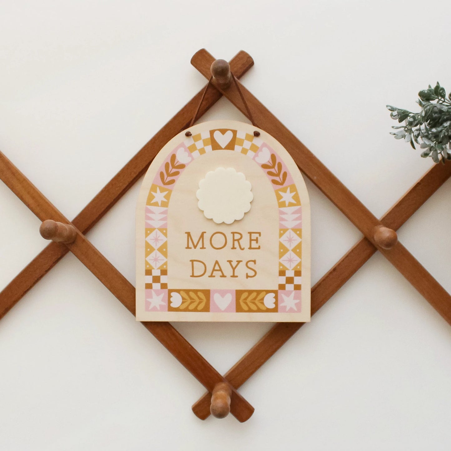 More Days Countdown Sign - All Occasions, Reusable Wooden Dry Erase Calendar for Kids and Families