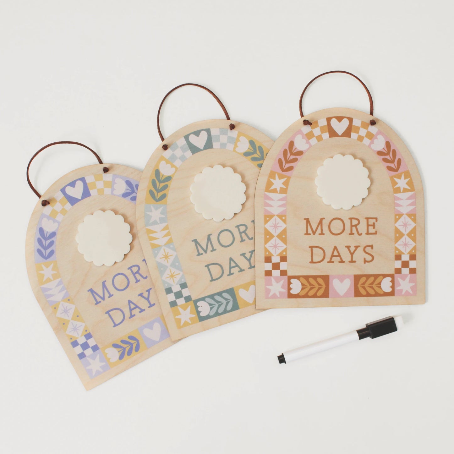 More Days Countdown Sign - All Occasions, Reusable Wooden Dry Erase Calendar for Kids and Families