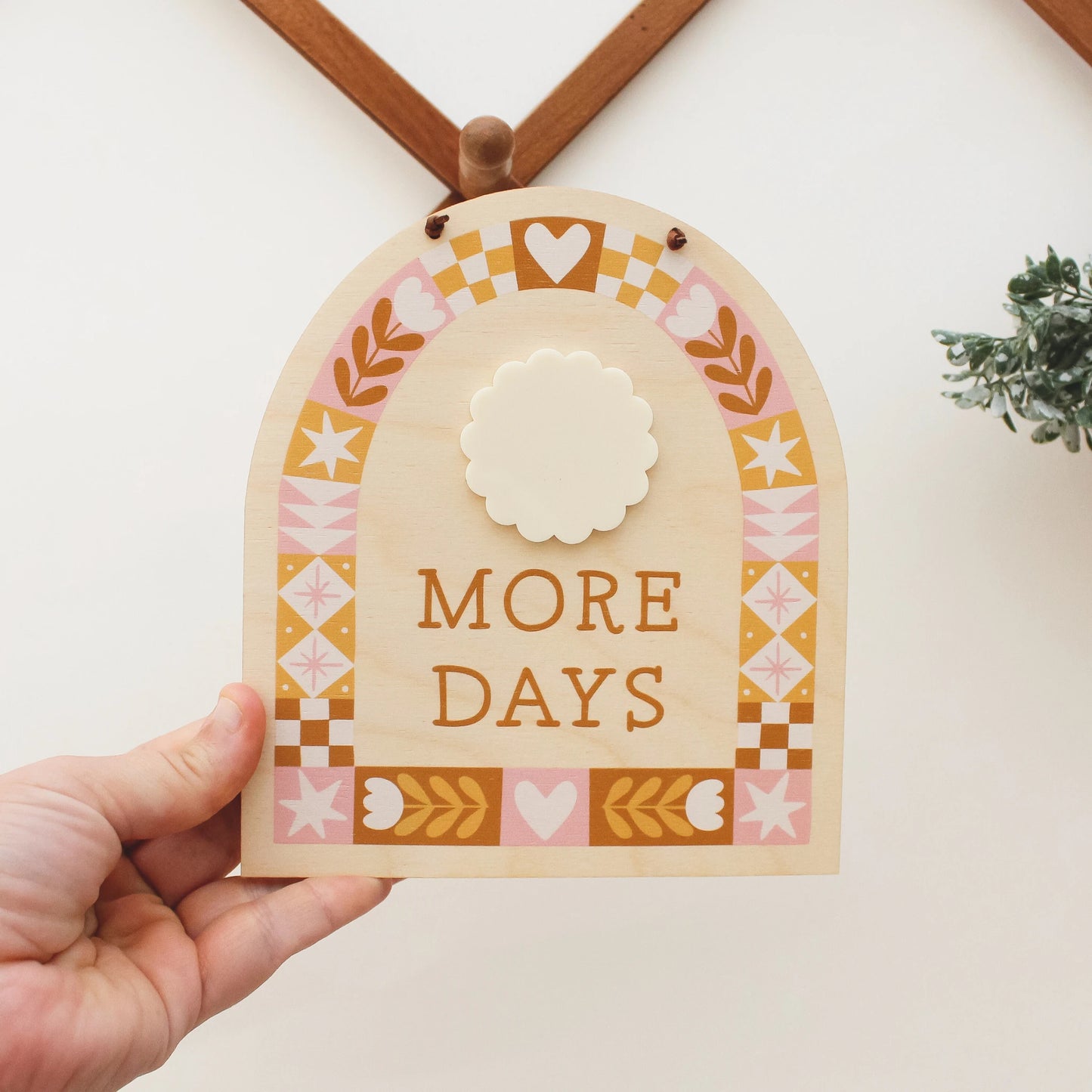 More Days Countdown Sign - All Occasions, Reusable Wooden Dry Erase Calendar for Kids and Families
