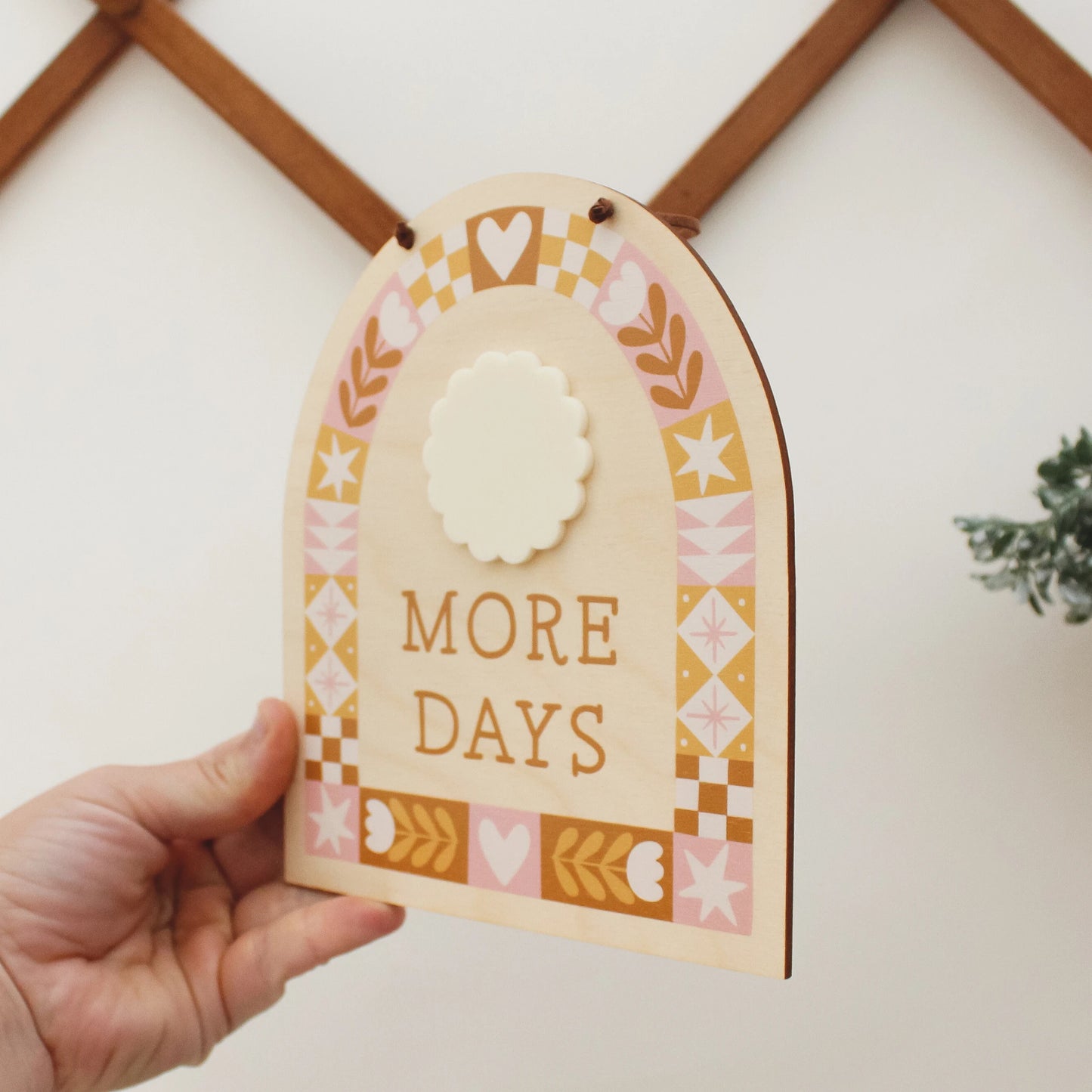 More Days Countdown Sign - All Occasions, Reusable Wooden Dry Erase Calendar for Kids and Families