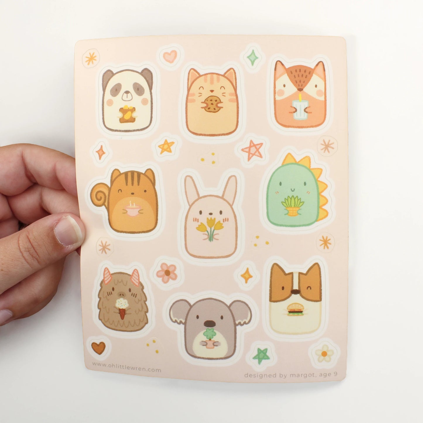 animal friends vinyl sticker sheet