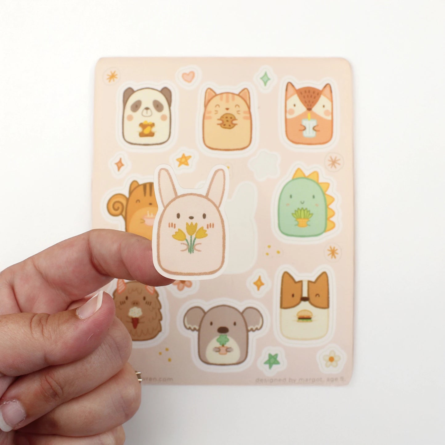 animal friends vinyl sticker sheet
