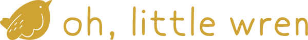 cute illustrated bird, followed by the words oh, little wren in a handwritten font.