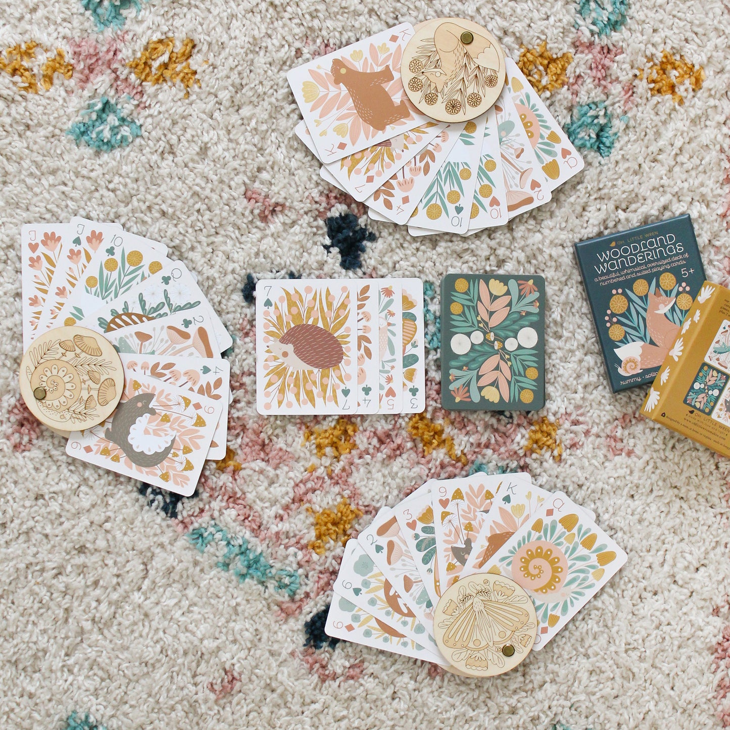 Wooden Woodland Playing Card Holder for Kids and Card Games