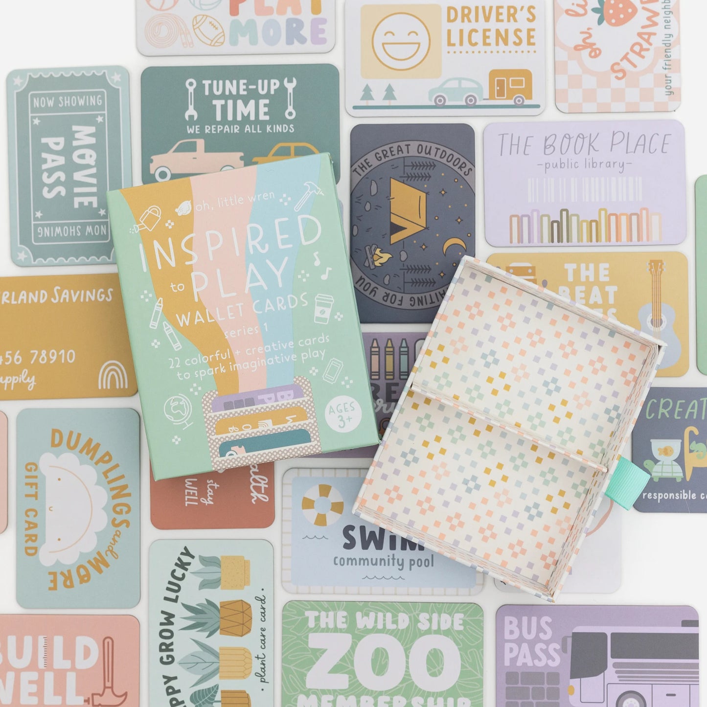 Wallet Pretend Play Cards Bundle for Kids - all 44 Cards