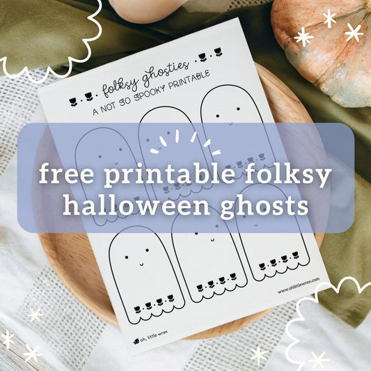 free folksy halloween ghosts: a not-so-spooky printable