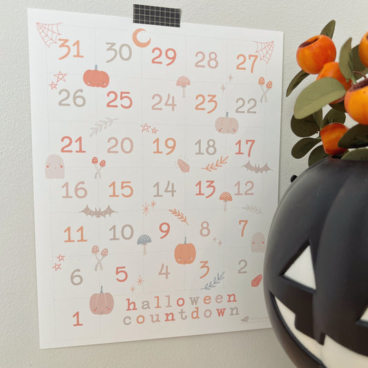 free halloween countdown printable