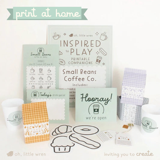 DIGITAL Coffee Shop Pretend Play Printable Companion