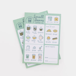Coffee Shop Pretend Play Notepad