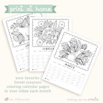 DIGITAL 2025 Coloring Calendar Club