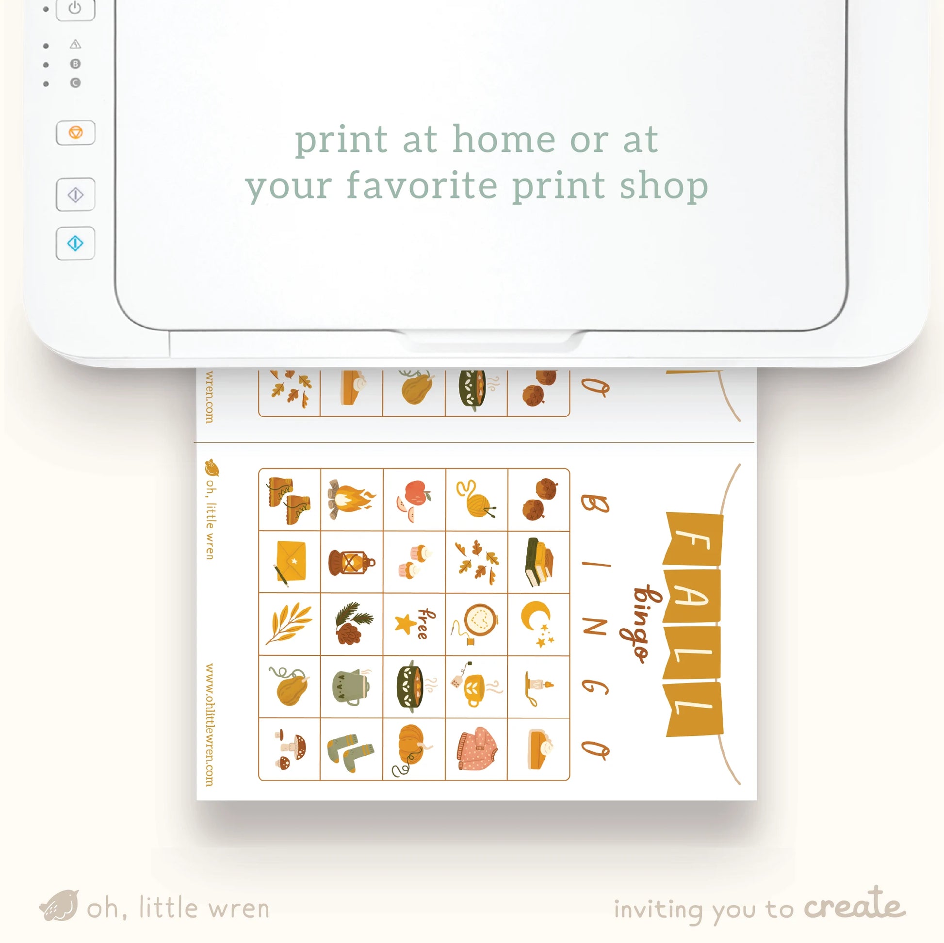 digital-fall-bingo-cards-oh-little-wren for Free Printable Autumn Bingo Cards DIGITAL Fall Bingo Cards – oh, little wren for Free Printable Autumn Bingo Cards