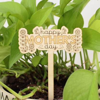 wooden plant stake, happy mother's day
