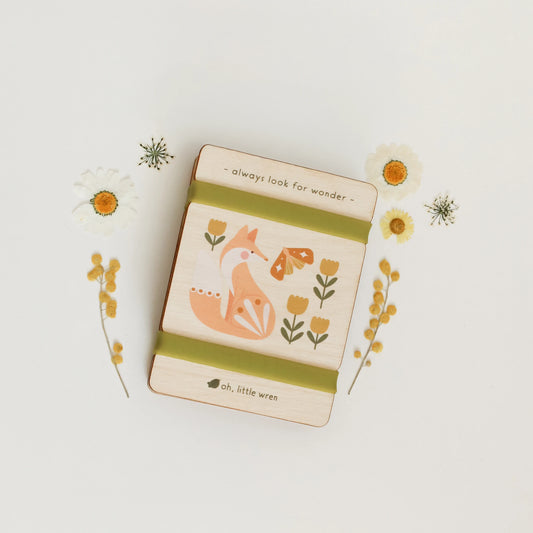 Fox + Moth Little Nature Press - Portable Mini Wooden Flower + Leaf Press for Kids and More
