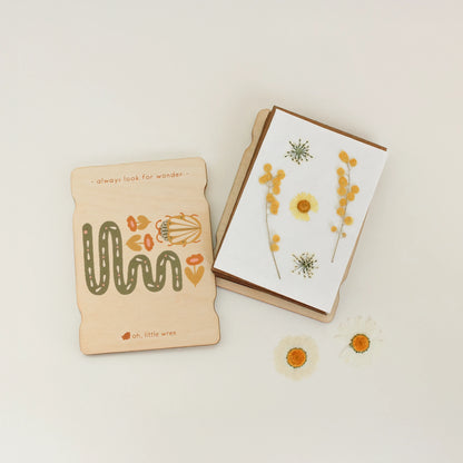 Snake + Beetle Little Nature Press - Portable Mini Wooden Flower + Leaf Press for Kids and More
