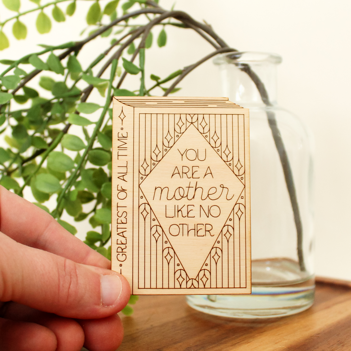 mini book wooden mother's day card, you are a mother like no other