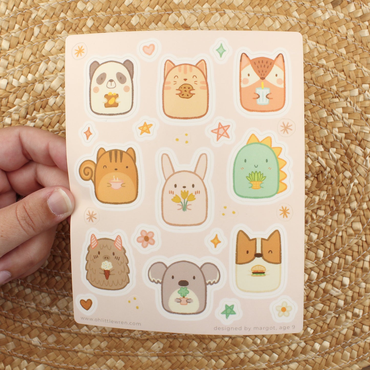 animal friends vinyl sticker sheet