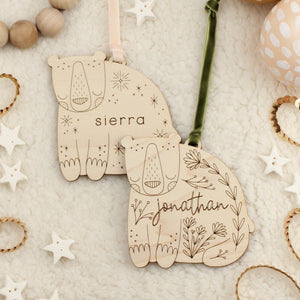 Bear Personalized Wood Ornament