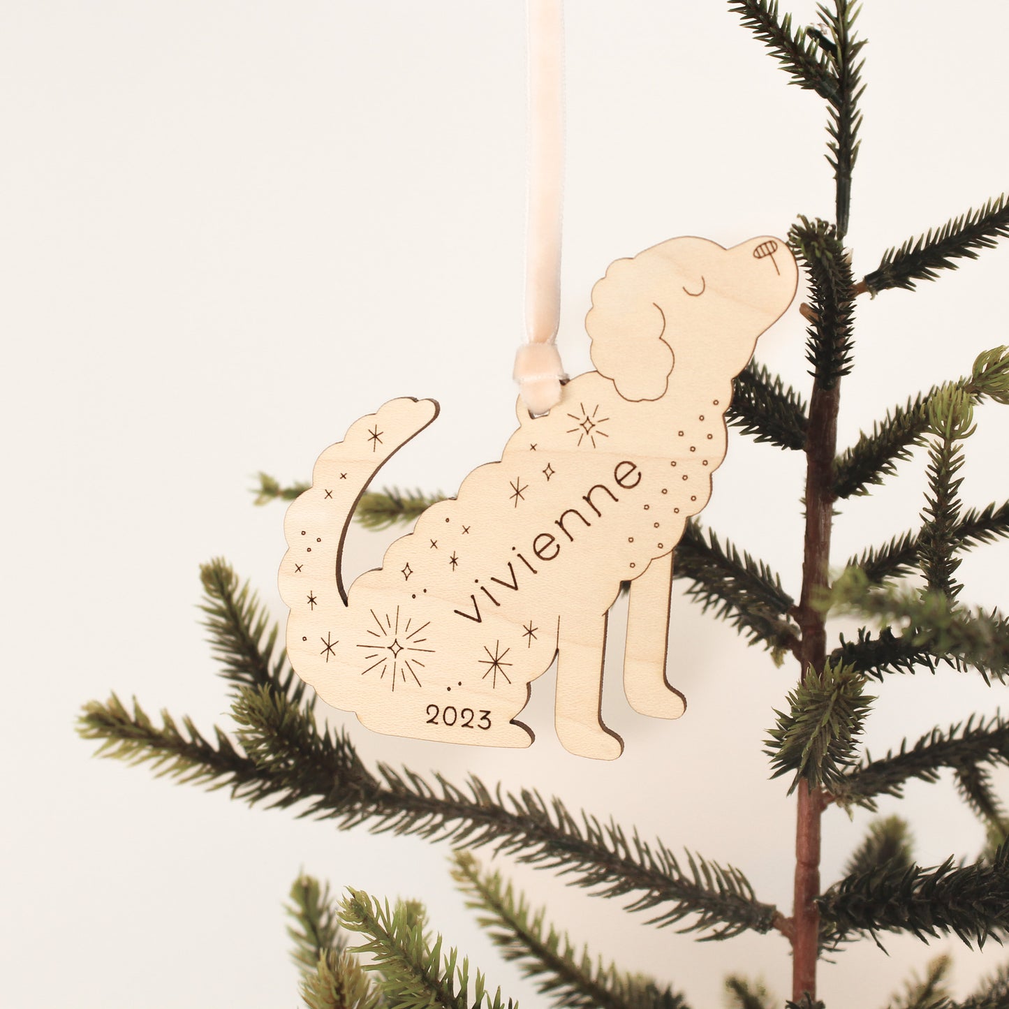 dog 2 personalized wooden folksy christmas ornaments