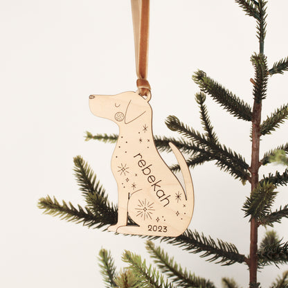 dog 1 personalized wooden folksy christmas ornaments