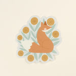load image into gallery viewer, fox and flowers, series 4 vinyl sticker
