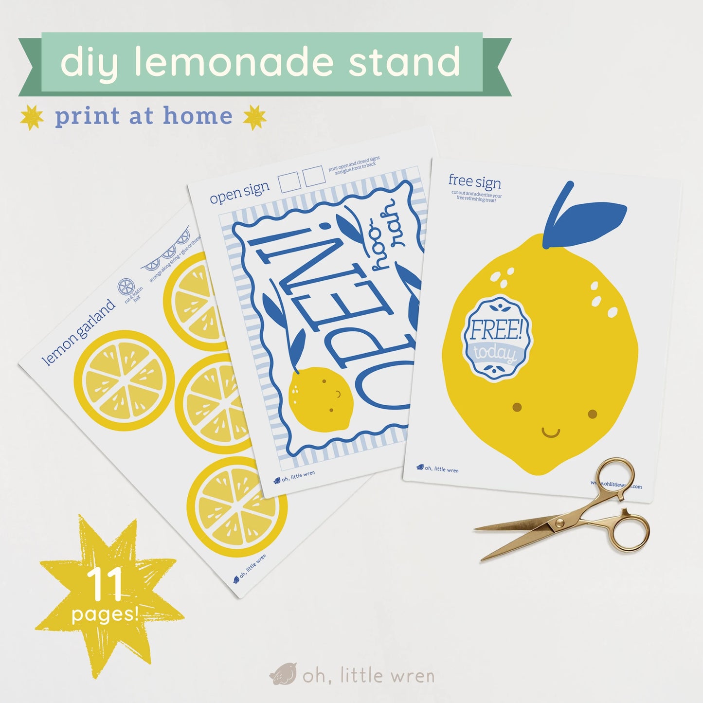 DIGITAL Lemonade Stand Pretend Play Printable Companion
