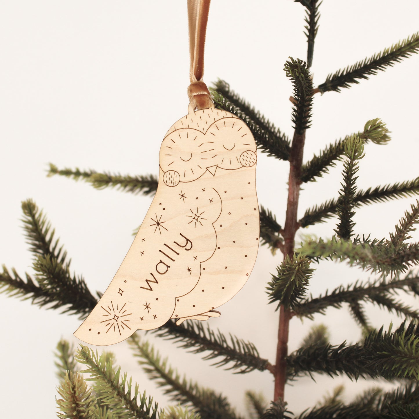 owl personalized wooden folksy christmas ornaments