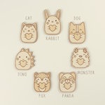 load image into gallery viewer, animal friend pocket hugs, wooden token
