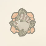 load image into gallery viewer, raccoon and mushrooms, series 4 vinyl sticker
