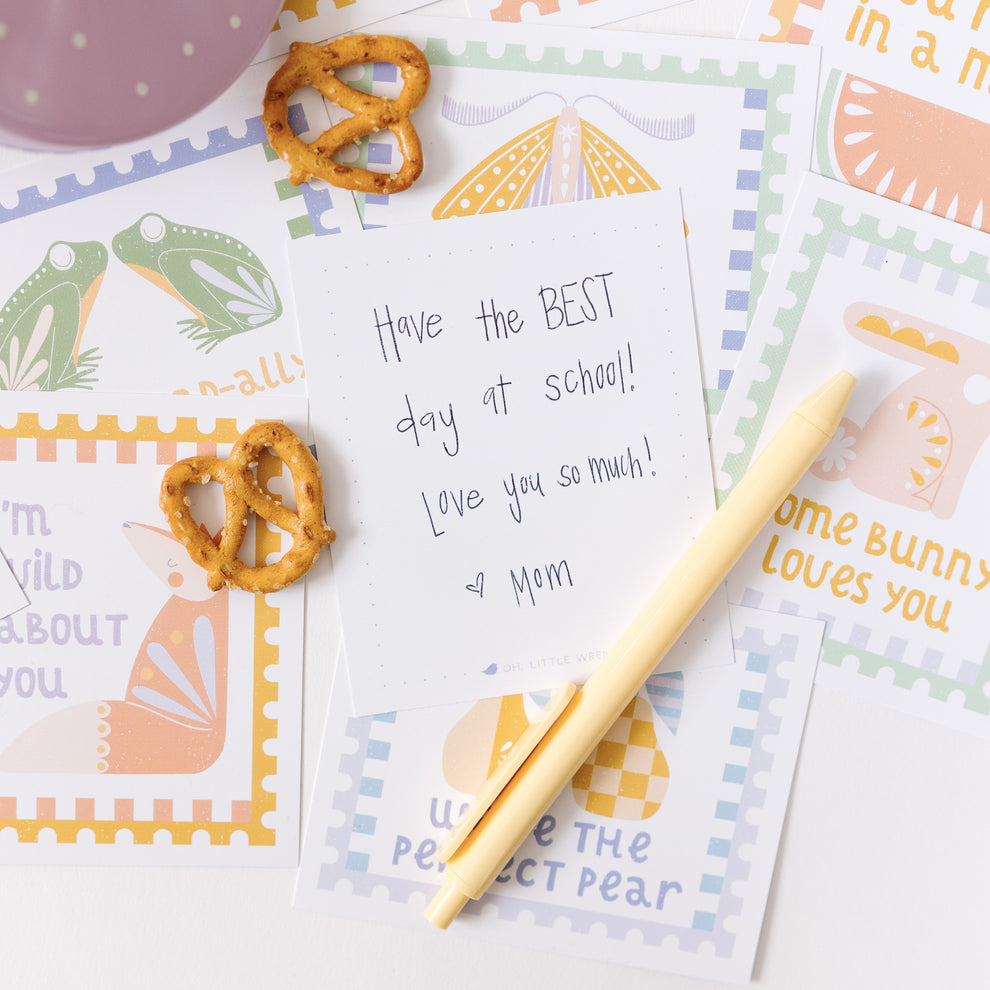 punny valentine + lunchbox note cards – pack of 20 funny animal pun ca ...