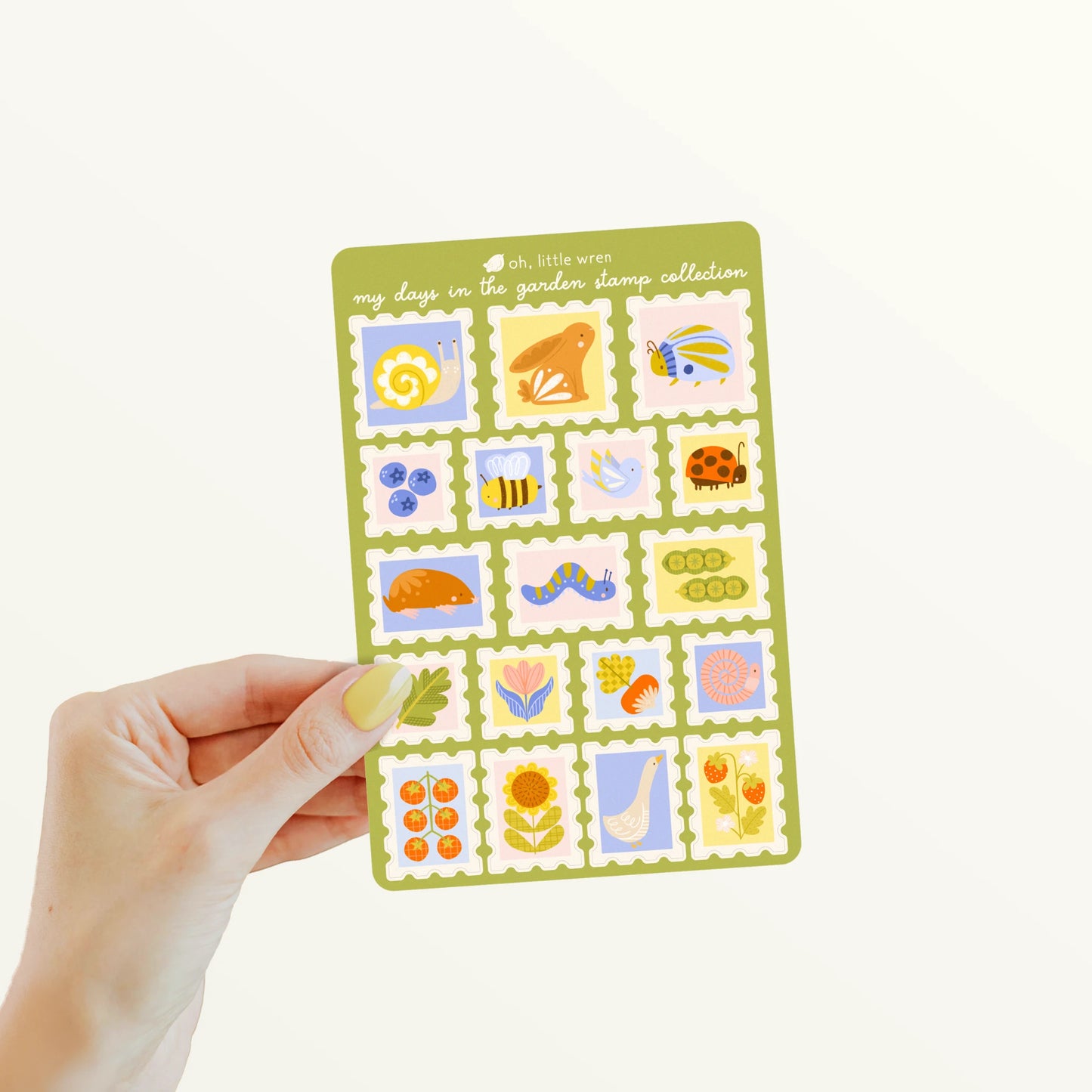 Garden Days Stamp Collection Sticker Sheet | 4x6 inches