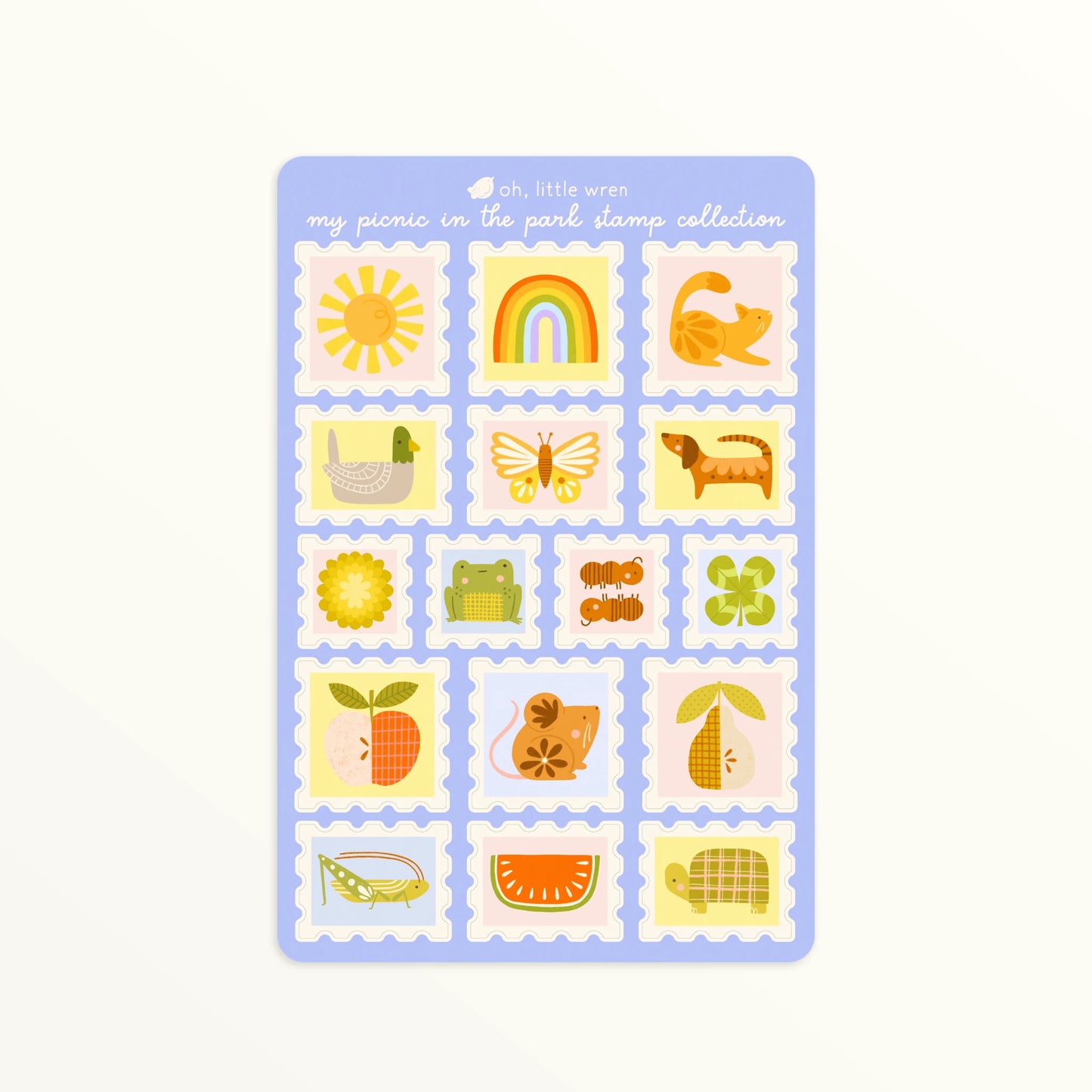 Picnic in the Park Stamp Collection Sticker Sheet | 4x6 inch