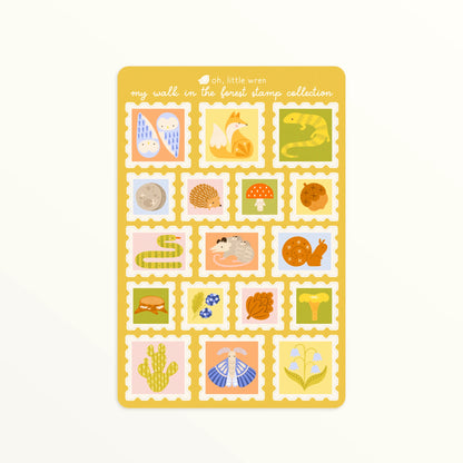 Walk in the Forest Stamp Collection Sticker Sheet | 4x6 inch