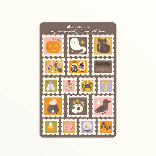 Halloween Stamp Collection Sticker Sheet | 4x6 inches