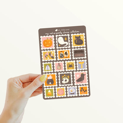 Halloween Stamp Collection Sticker Sheet | 4x6 inches