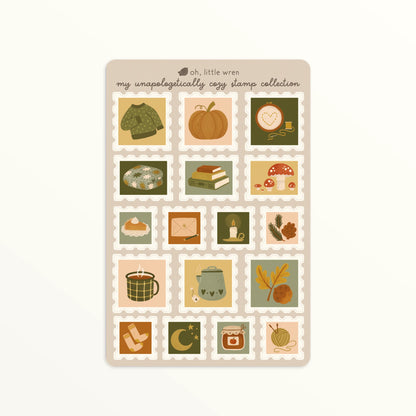 Fall Stamp Collection Sticker Sheet | 4x6 inches