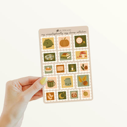 Fall Stamp Collection Sticker Sheet | 4x6 inches