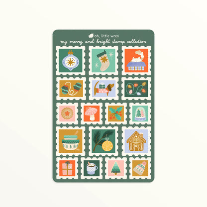 Christmas Stamp Collection Sticker Sheet | 4x6 inches