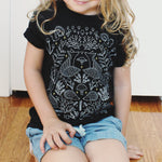 load image into gallery viewer, toddler tee, find joy in the wild places, black
