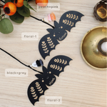 load image into gallery viewer, wooden bat customizable halloween name tag, boo basket tag
