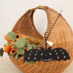 load image into gallery viewer, wooden bat customizable halloween name tag, boo basket tag
