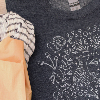 adult uni-sex sweatshirt, find joy in the wild places, dark grey