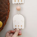 load image into gallery viewer, vertical ghosts wooden folk halloween garland, floral
