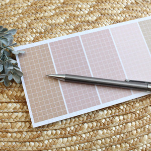 muted, boho grid 7 sections notepad