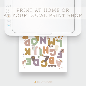 DIGITAL halloween themed alphabet printable poster