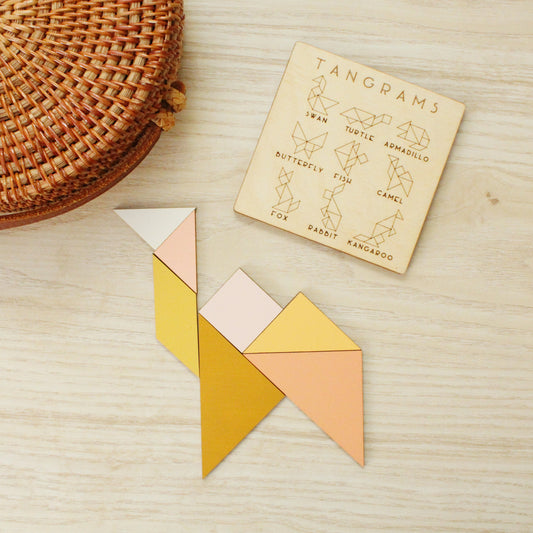 traveling tangrams in citrus, a take with you toy