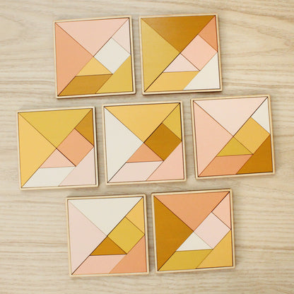 traveling tangrams in citrus, a take with you toy