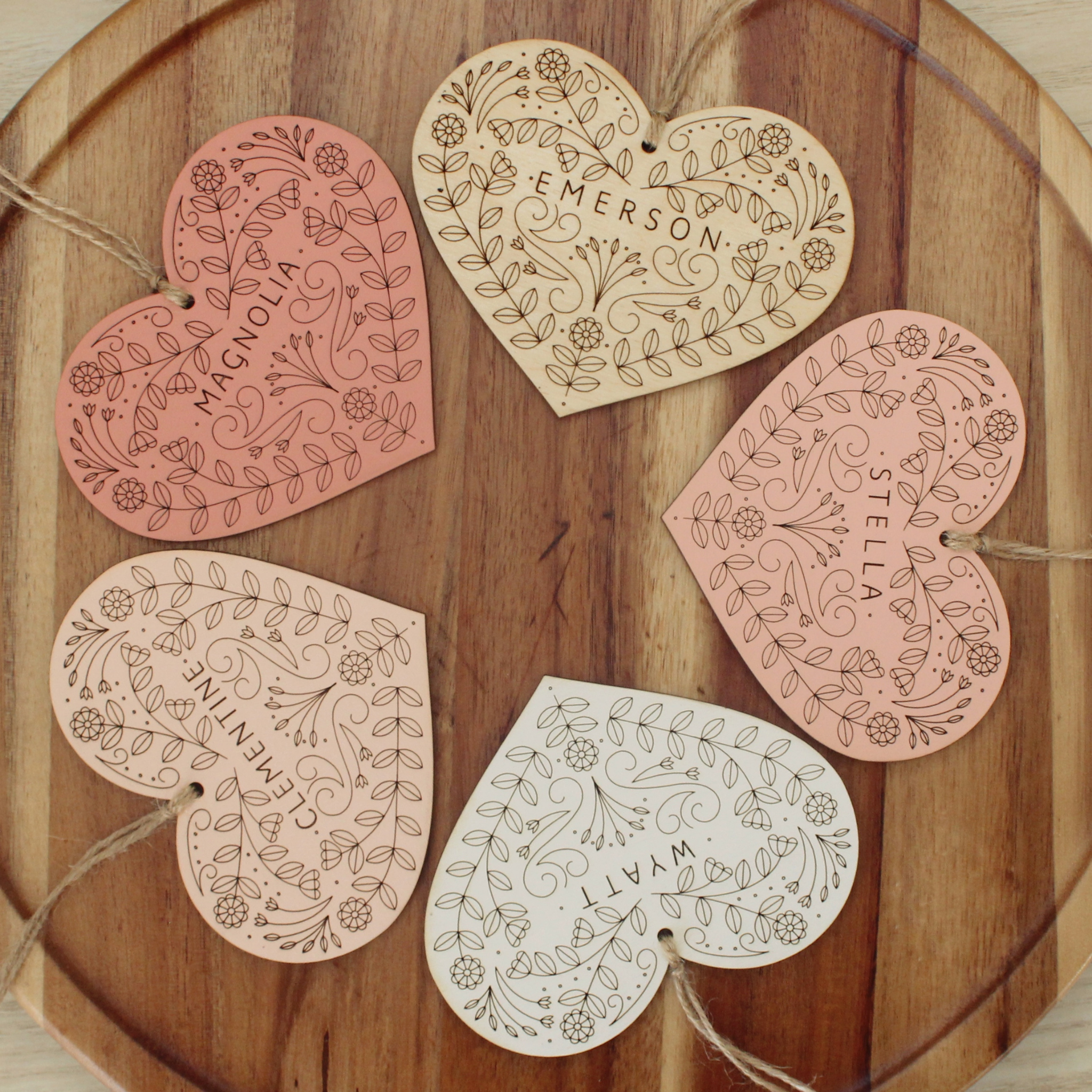 personalized valentines wooden name tags